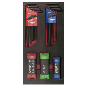 Juego de 22 llaves hex L y 24 llaves hex navaja SAE, MM y TORX